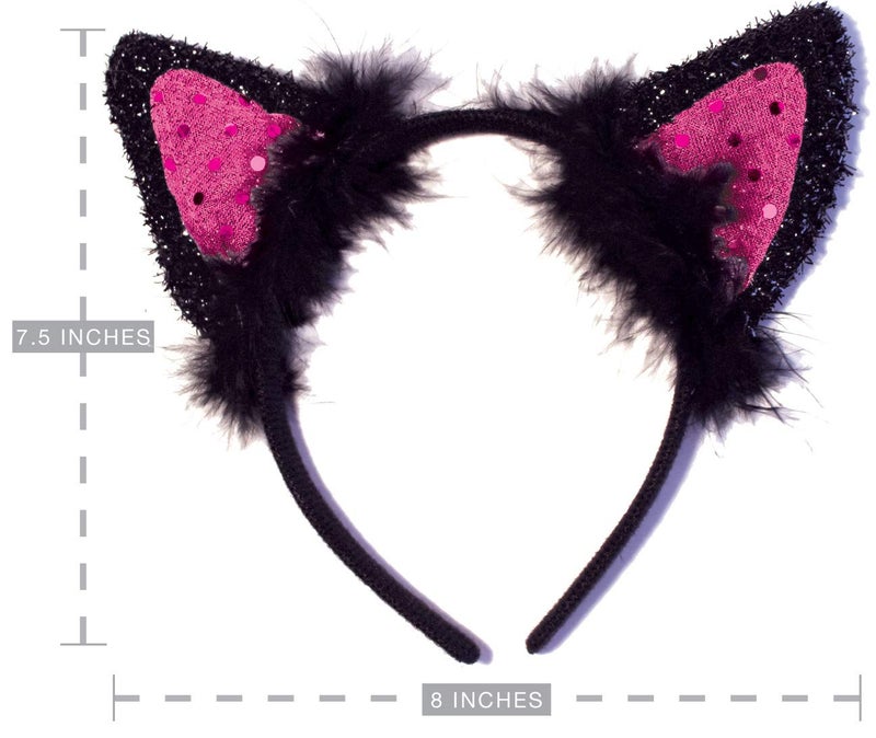 OLYPHAN Black Cat Costume Set for Adult - Halloween, Cosplay Accessory Kit (Black & Pink) - Image 3